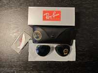 Okulary przeciwsłoneczne RayBan Aviator pilotki złote nowe