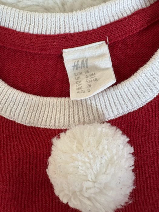 Stroj swiateczny swieta sweter h&m i bambosze paputki niechodki 74