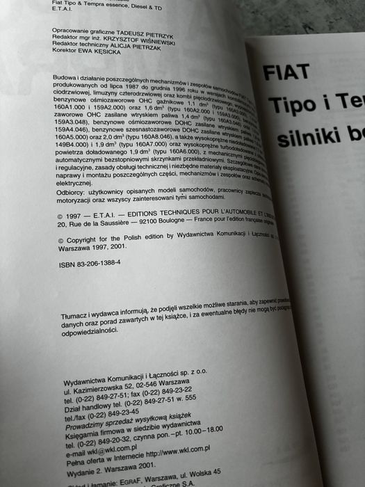 Książka WKŁ Fiat Tipo i Tempra