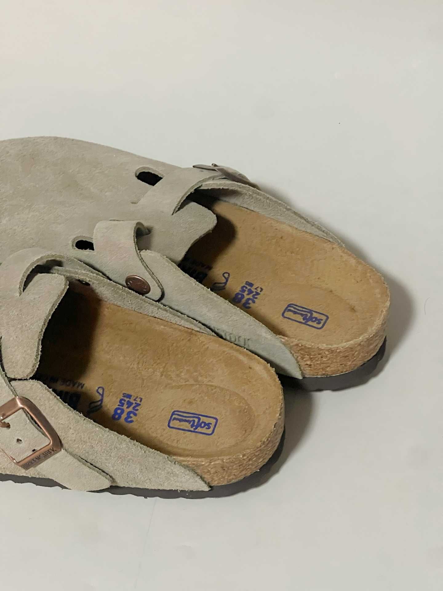 Nowe Birkenstock Boston damskie Grey Klapki R.38