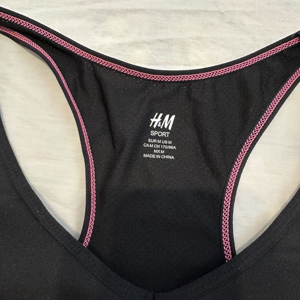 Топік спортивний, чорний топ h&m