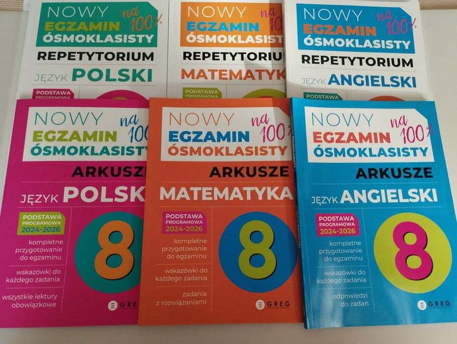 6X Nowy Egzamin Ósmoklasisty Arkusze Repetytoria Angielski Polski Greg