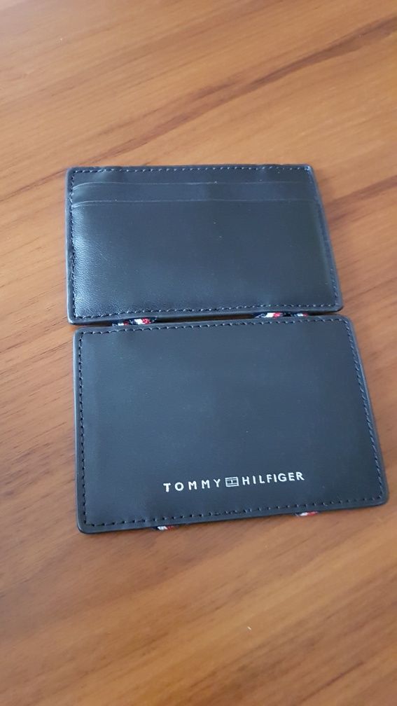 Tommy Hilfiger Etui na karty ze skóry naturalnej portfel męski