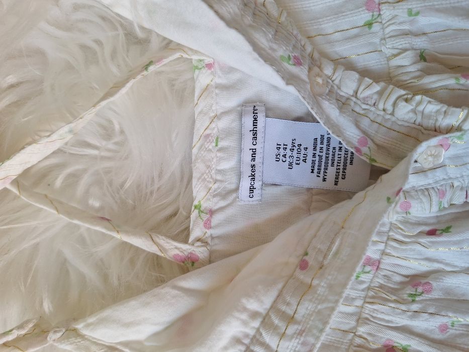 Letnia, warstwowa sukienka w wisienki r. 104