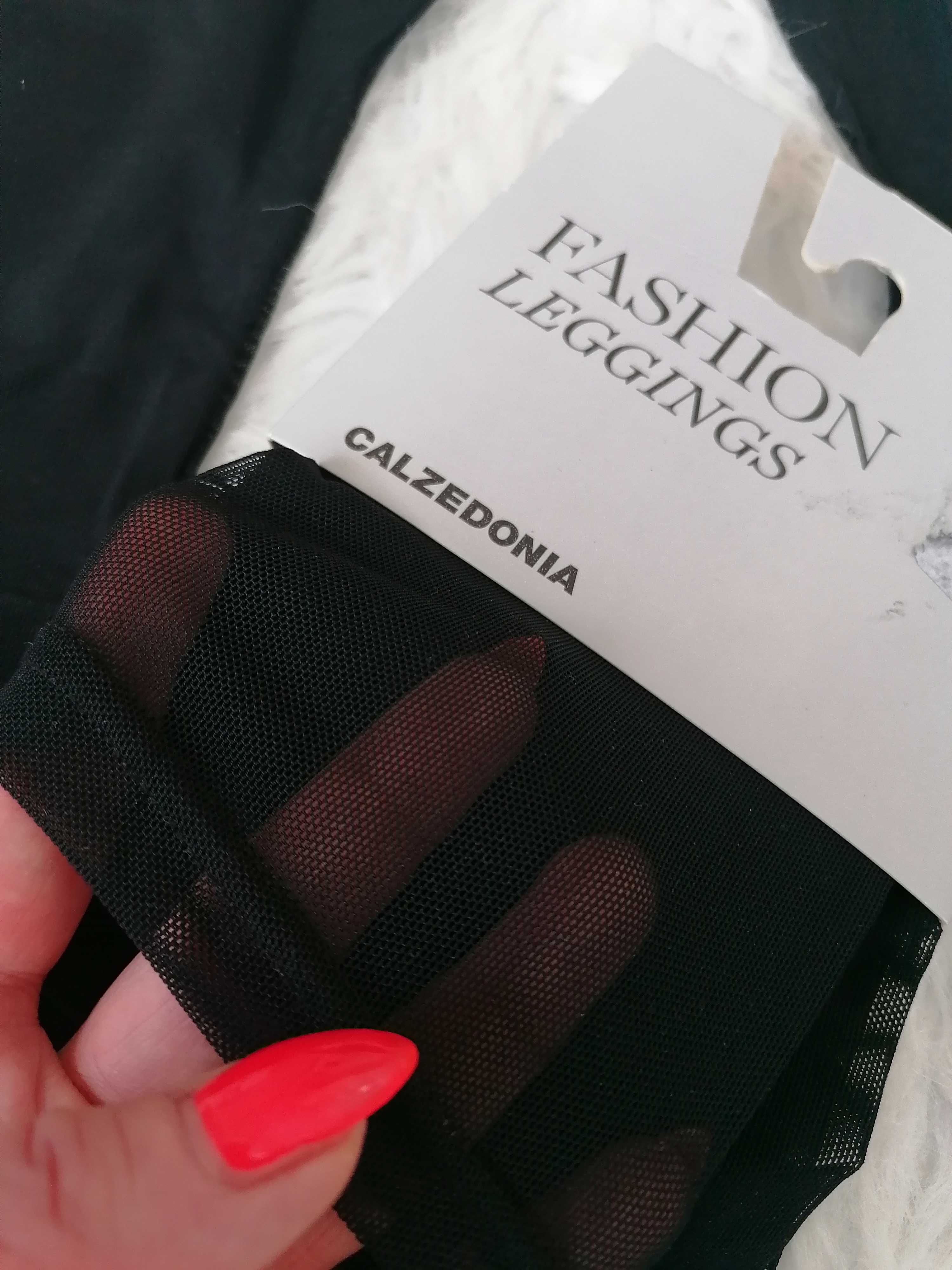 Leginsy z siateczki firmy Calzedonia czarne rozmiar S