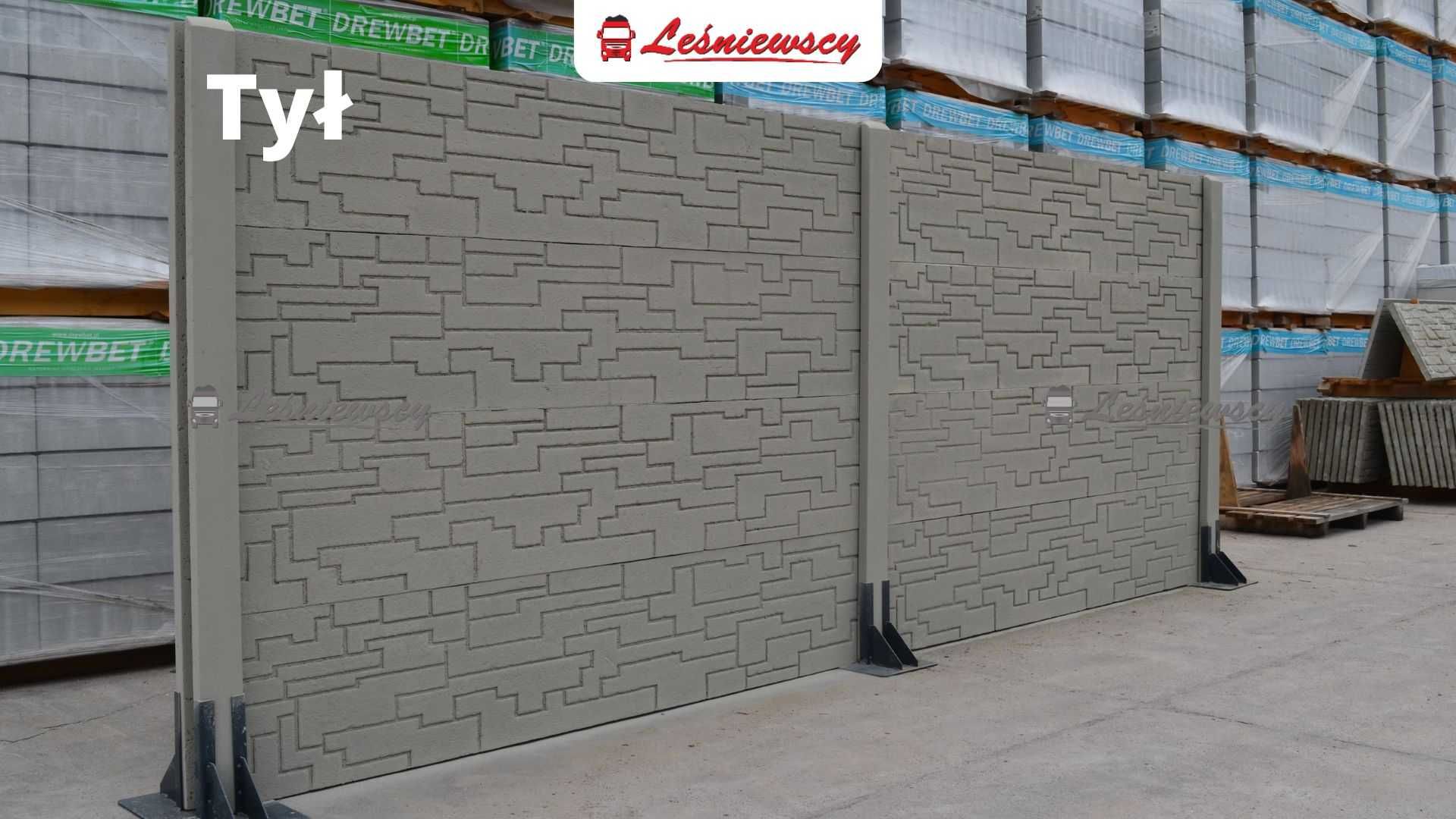 Ogrodzenie betonowe płyty betonowe DWUSTRONNE 200x50cm HIT