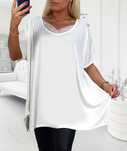 Elegancka bluzka plus size tunika duży rozmiar koronka 50/52/54/56