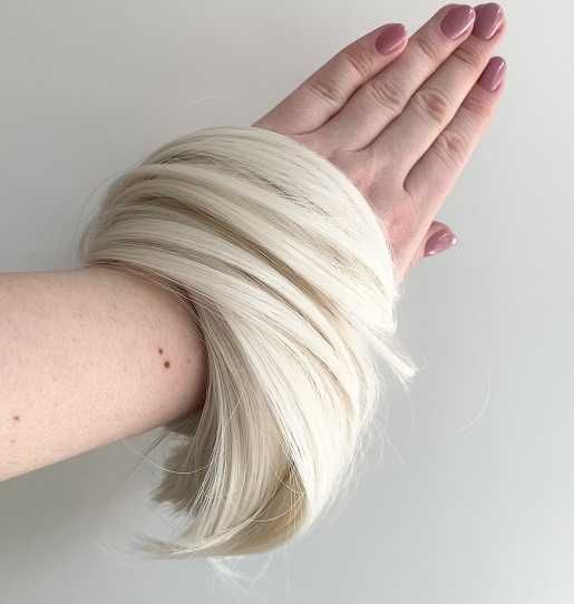 Doczepiany Kok na gumce doczepiane włosy # 60 Mrozny blond