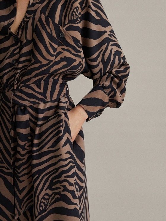 Sukienka Massimo Dutti zebra unikat koszulowa L