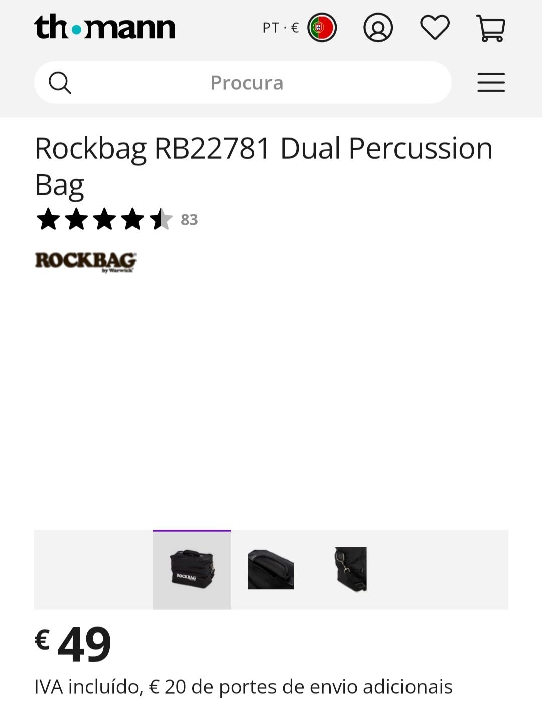 Rock bag dual percussion Thomann Gmbh novo