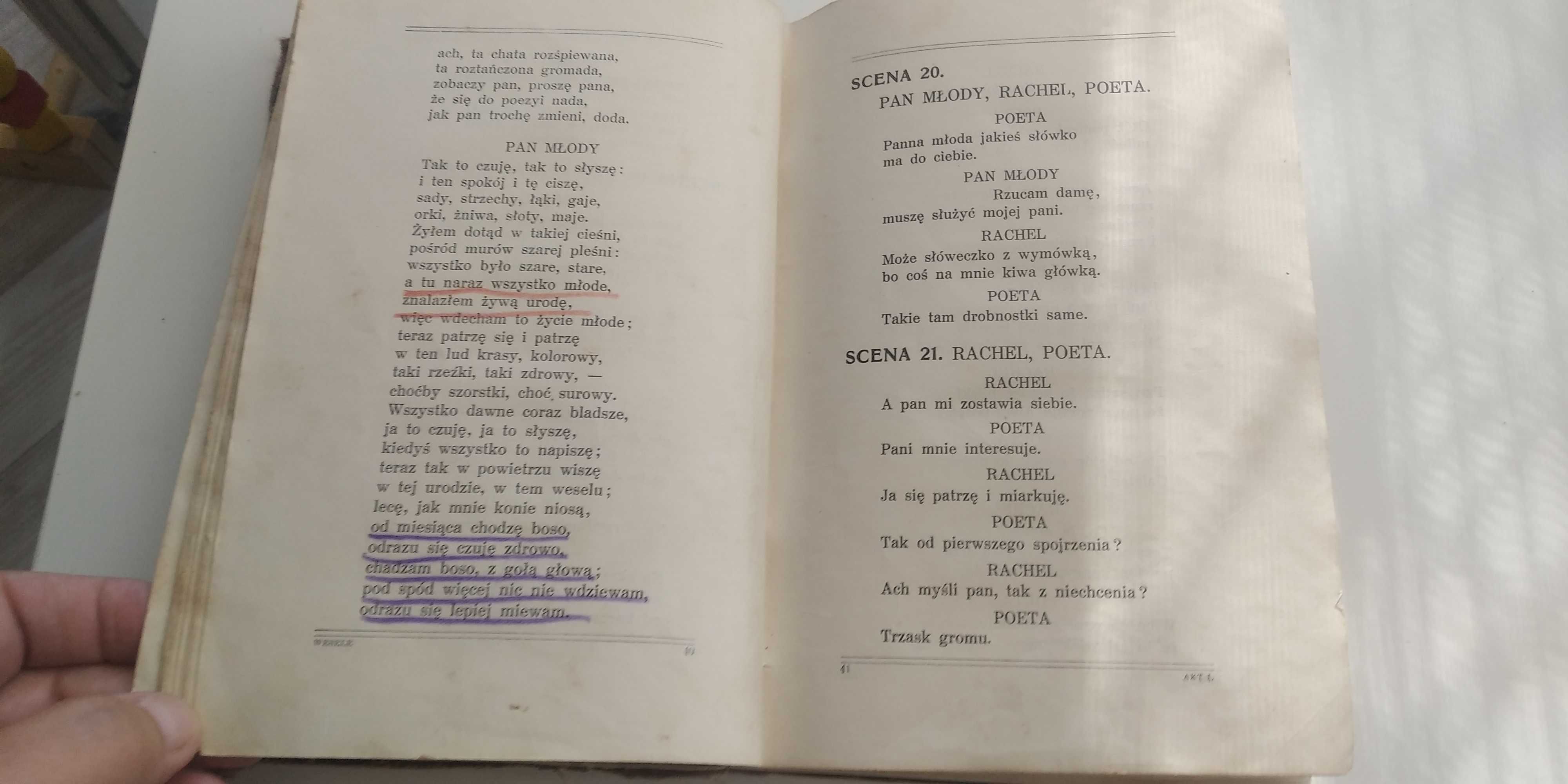 Sprzedam stare "Wesele" Wyspiańskiego, druk A. Chmiel 1924-29