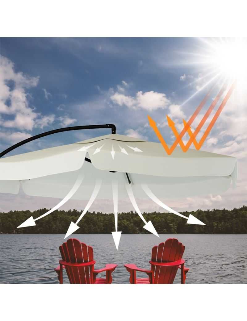 Parasol Ogrodowy Na Wysięgniku Duży Składany 350cm+ Pokrowiec 3 Kolory