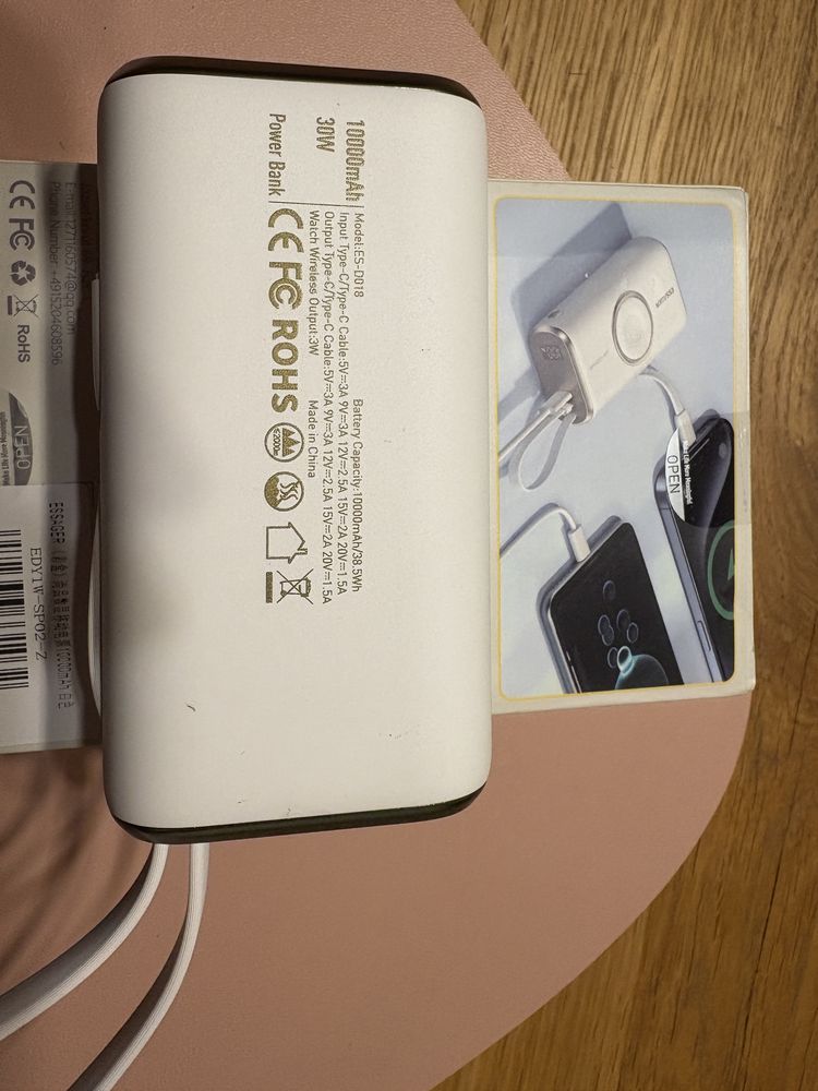 Powerbank essager 30w ladowanue indukcyjne apple watch usb c NOWY!!