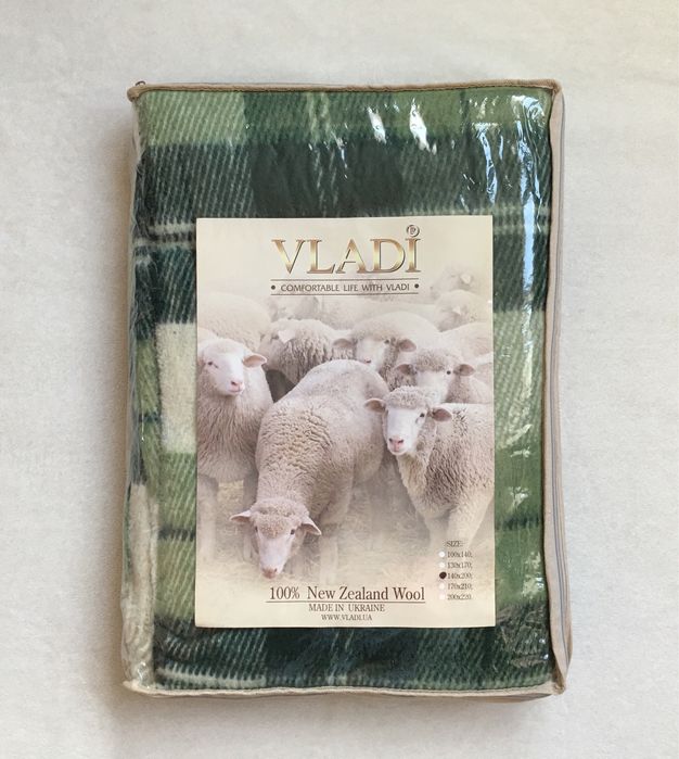 Плед шерстяной ТМ «Vladi» полуторный