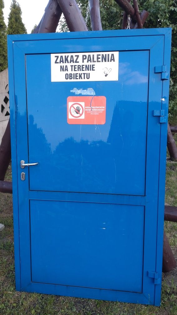 Drzwi przemysłowe aluminiowe 110/203 cm z futryną
