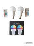iLC Kolorowe żarówki LED RGBW 2 sztuki 10W E27 Dual Memory 12 kolorów
