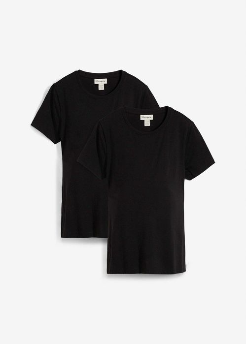 B.P.C 2-pak t-shirt ciążowy i do karmienia czarny 52/54.