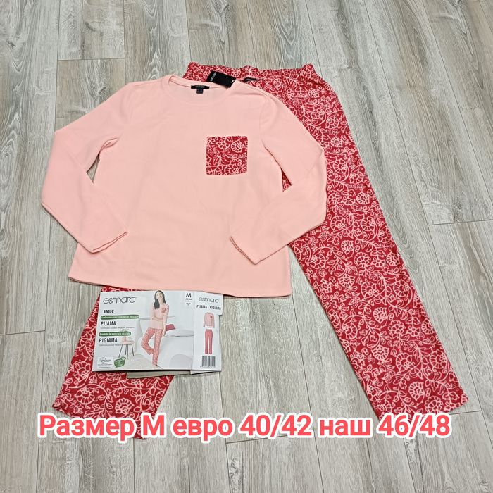 Женская флисовая пижама, домашнний костюм esmara®  размер S M L