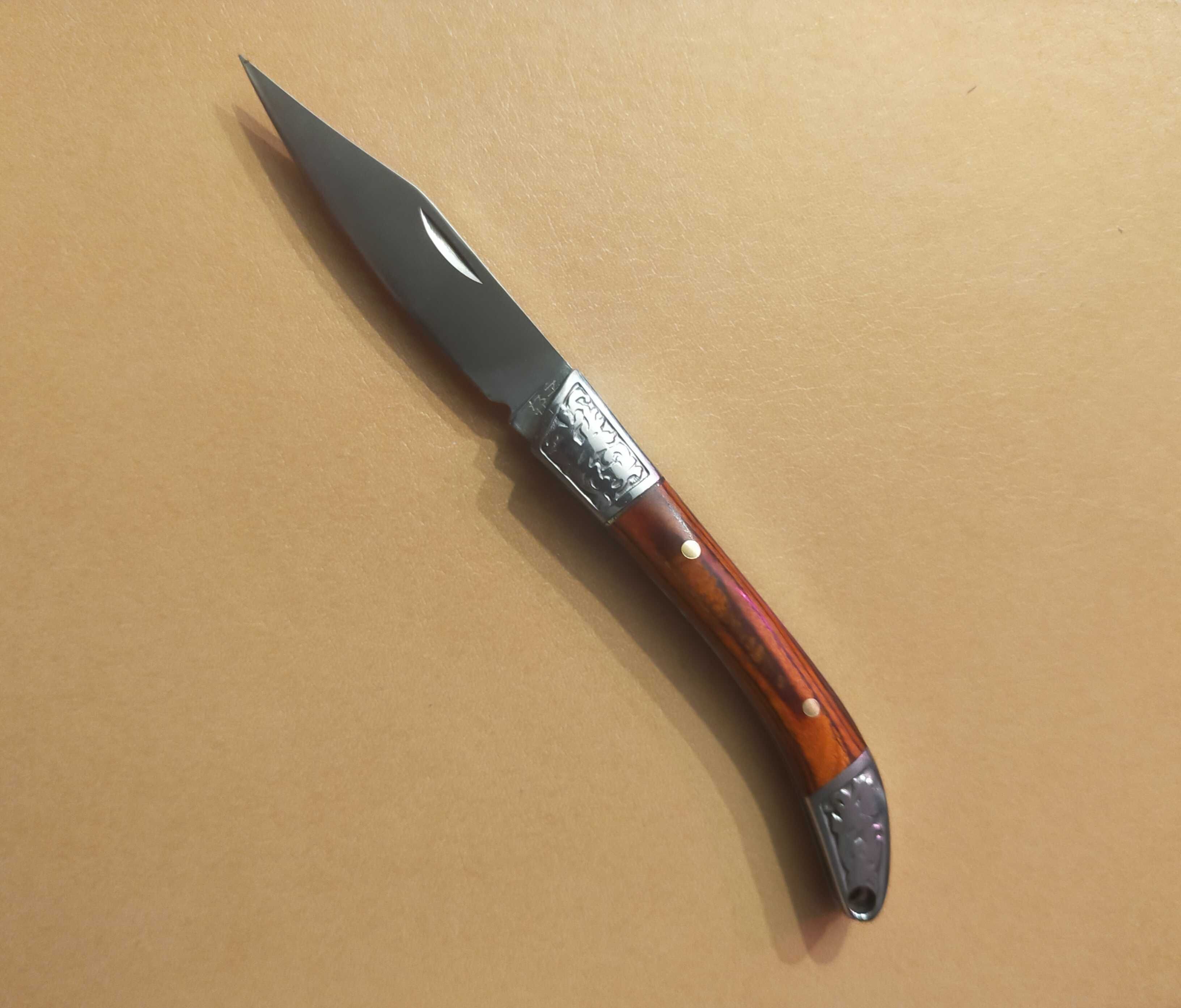 Nóż składany scyzoryk z ozdobną rękojeścią Brąz