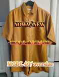 M 38 L 40 oversize jedwabna koszula vintage 100% jedwab koniakowa nowa