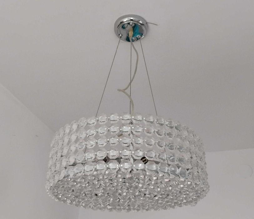 Lampa klosz żyrandol MONACO 6-PŁ CHROM KRYSZTAŁKI