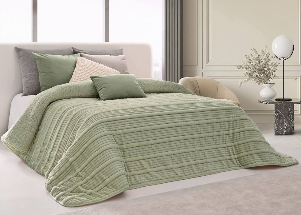 Edredões borrego com almofadas cheias