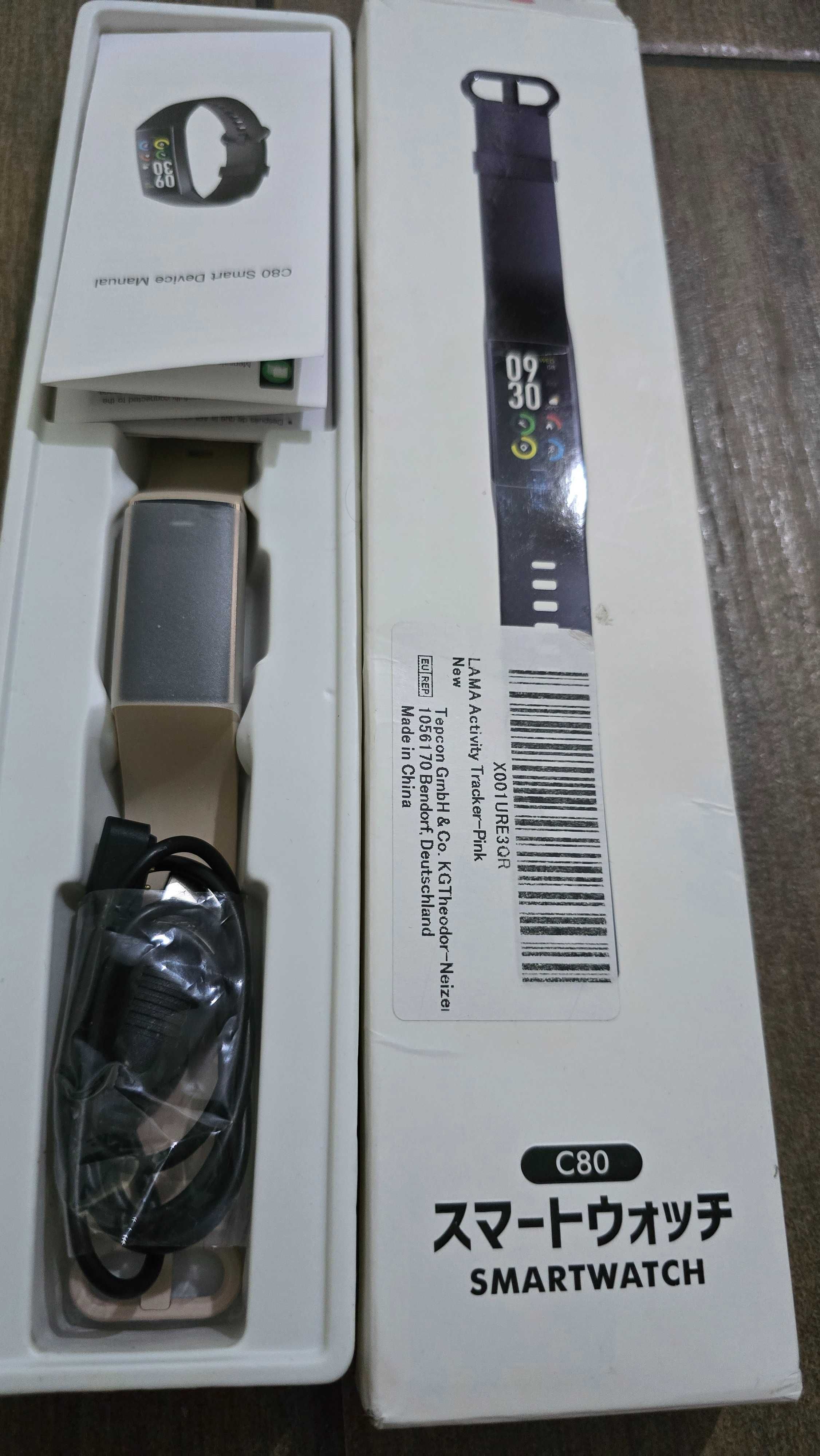 LAMA C80 Activity Tracker Fitness Smartwatch Powiadomienia Monit Tętna