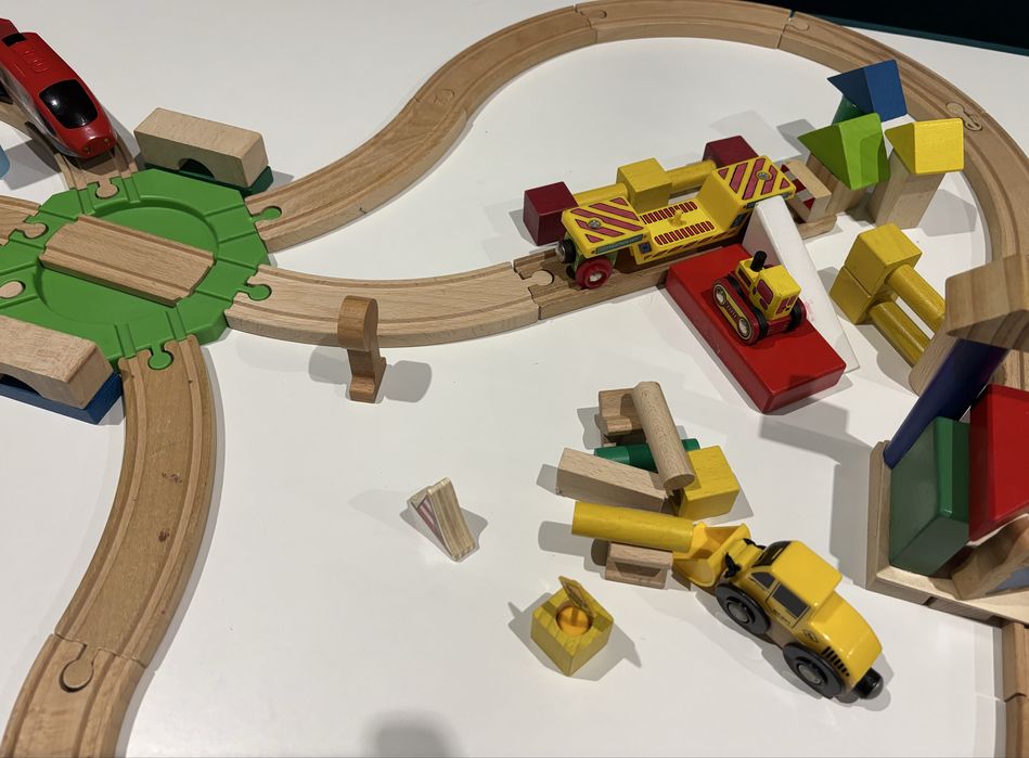 Drewniana kolejka 58 elementów