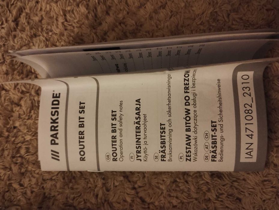parkside, zestaw bitów do frezowania