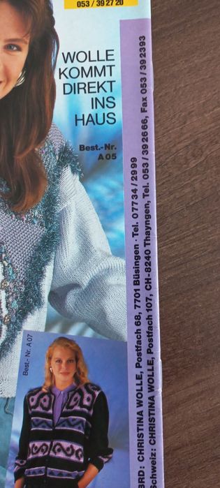 Wzory swetrów Diana 11 / 1990