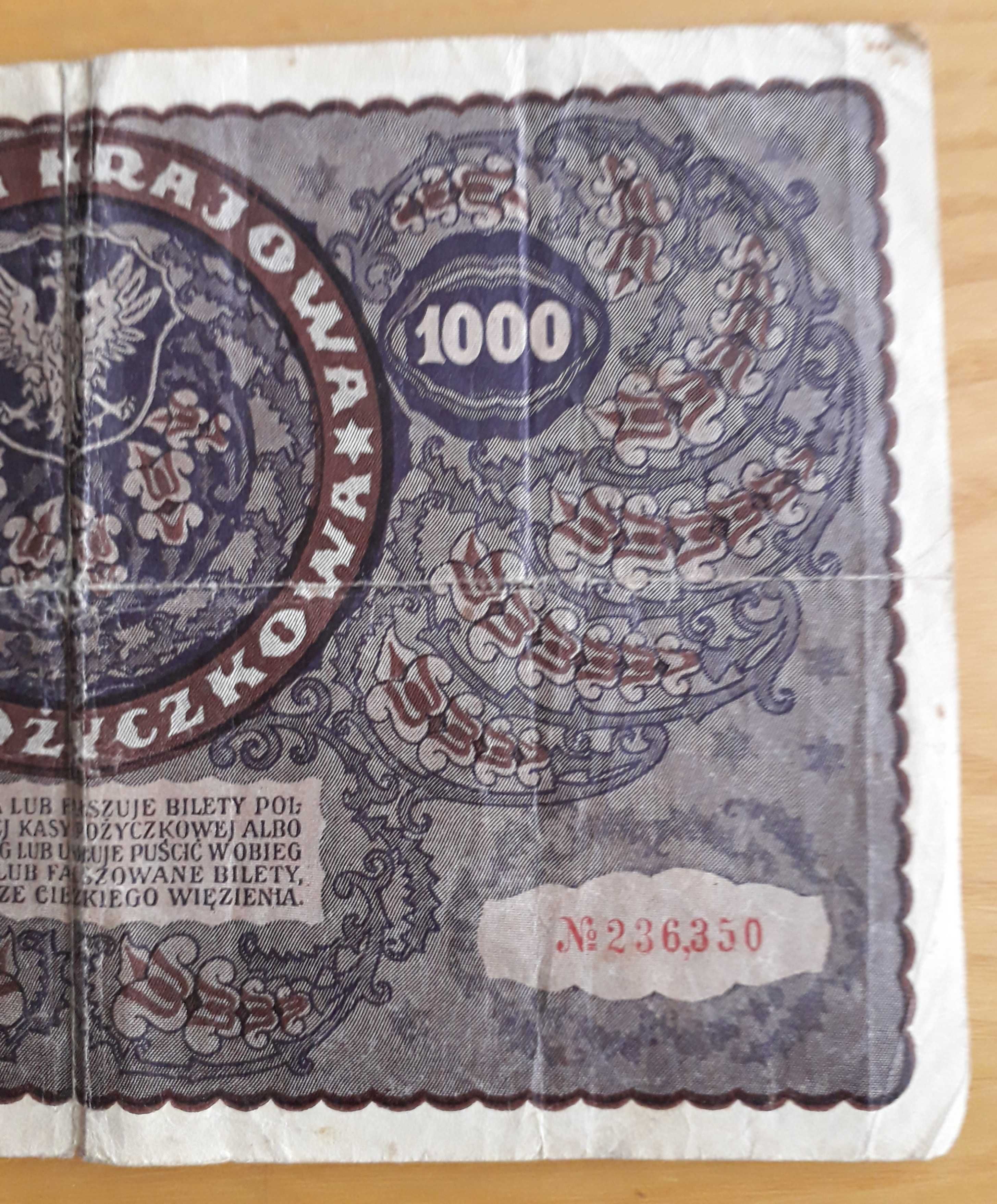 Banknot 1000 Marek Polskich, 1919 rok, II seria BM