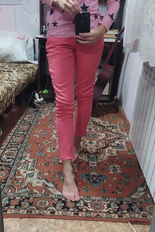 Штаны джинсы женские розовые