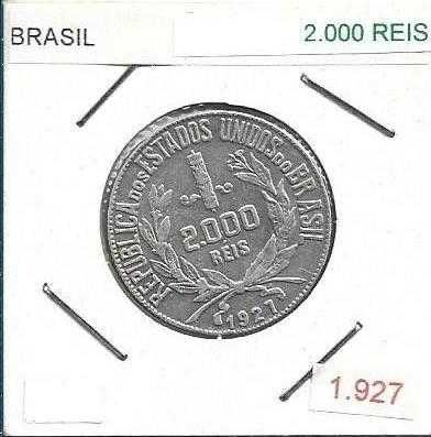 Brasil - - - 2.000 Réis - 1927 - - - Moeda de Prata