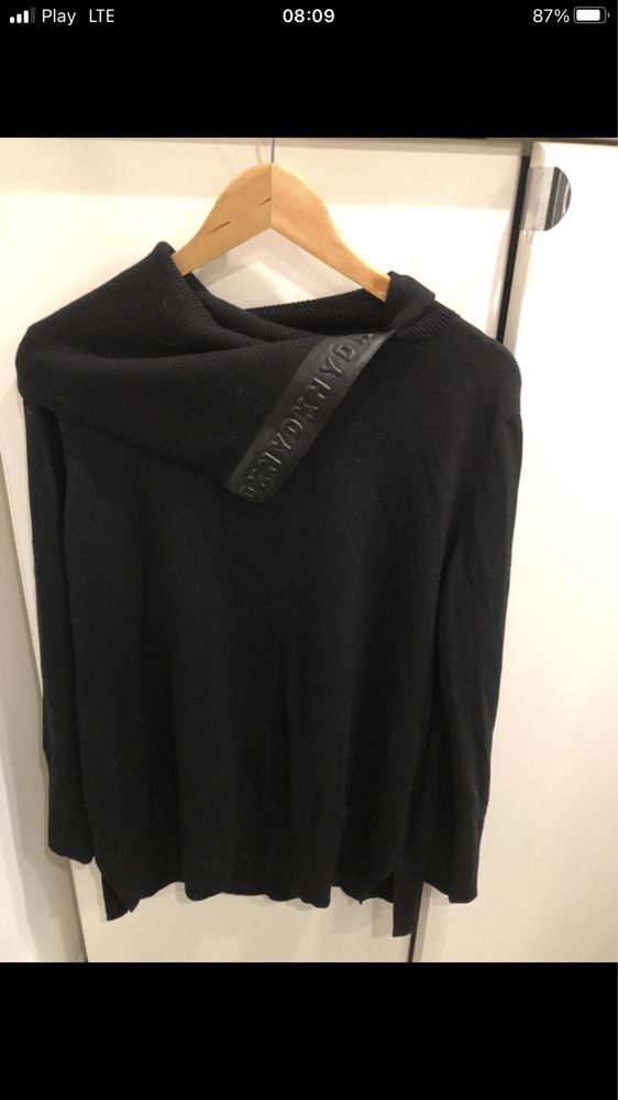 Czarny sweter golf DKNY Donna Karan New York rozmiar L