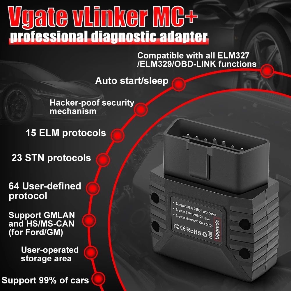 Автосканер VGate vLinker MC+ Bluetooth 4.0 Wi-Fi(BimmerCode, F...