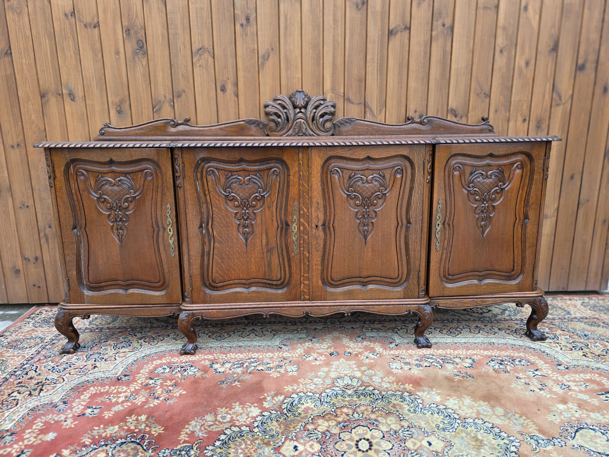 Komoda rzeźbiona chippendaile lwie łapy 227 cm #1682 Stylowy Węgrów