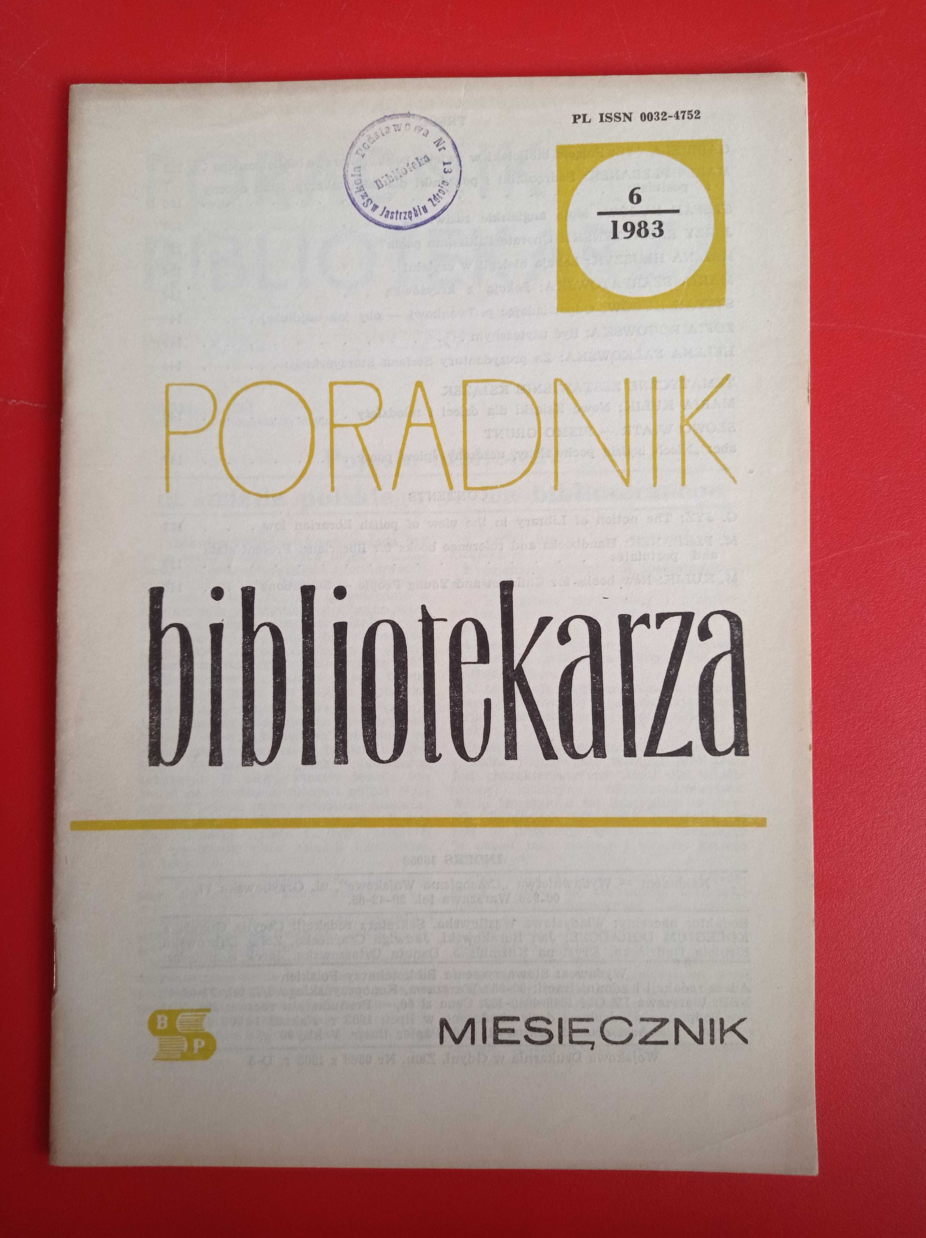 Poradnik Bibliotekarza, nr 6/1983, czerwiec 1983