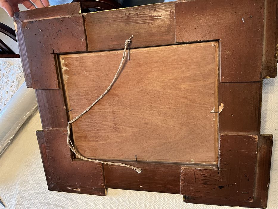 Dois quadros grandes talha dourada