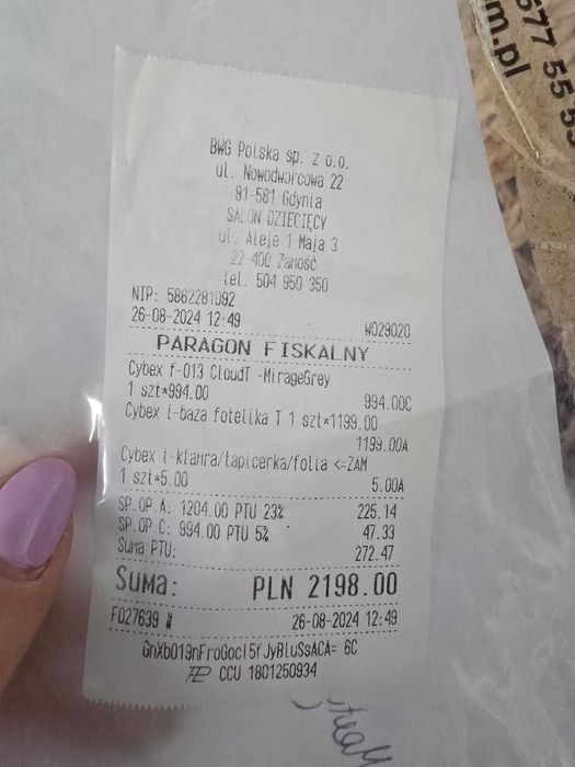 fotelik samochodowy  cybex F-013 Cloudt -MirageGrey ( bez bazy)