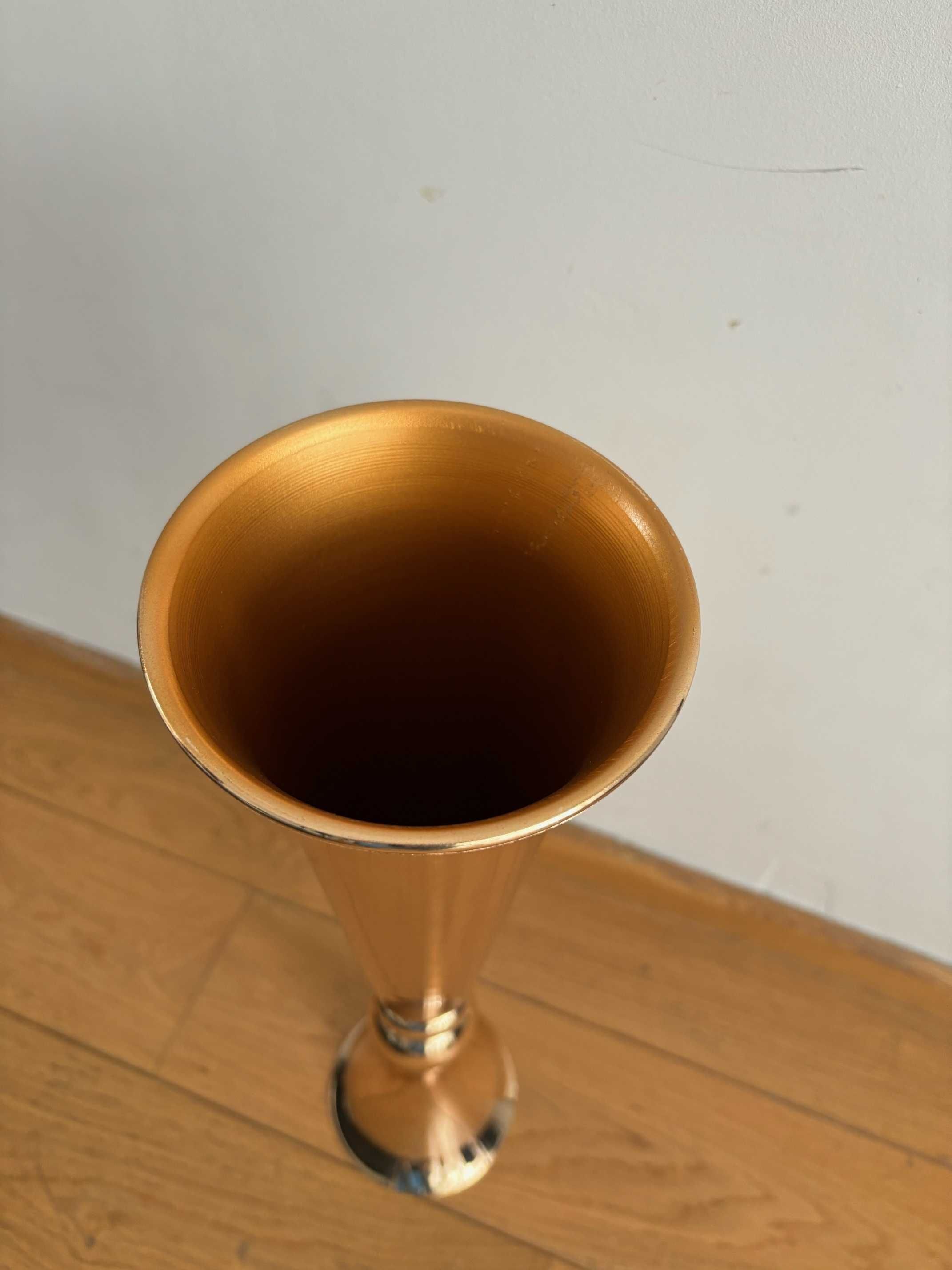 Duży złoty metalowy wazon weselny Wepdiy wys. 55,8cm
