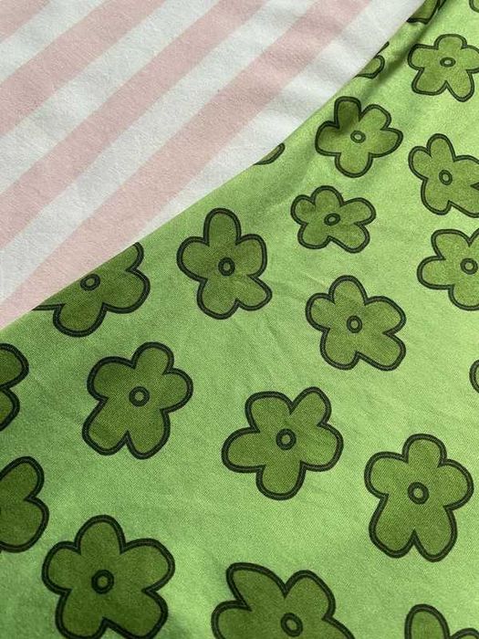 Zielona przylegająca wiązana na szyi sukienka w kwiatki Shein S/M/L