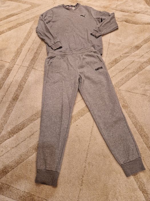 Костюм puma тёплый серого цвета свитшот и штаны