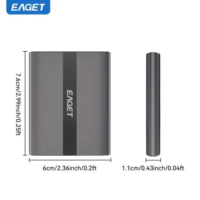 Зовнішній диск. Eaget M8 5gbps USB SSD. 1TB - перевірена ємність