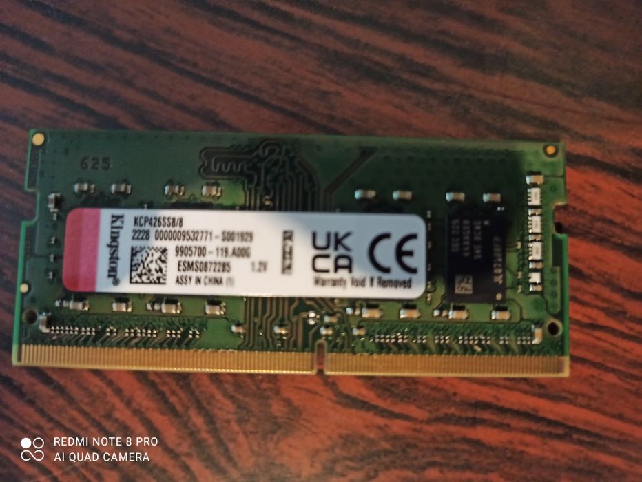 Memória RAM para portátil 8 GB Kingston