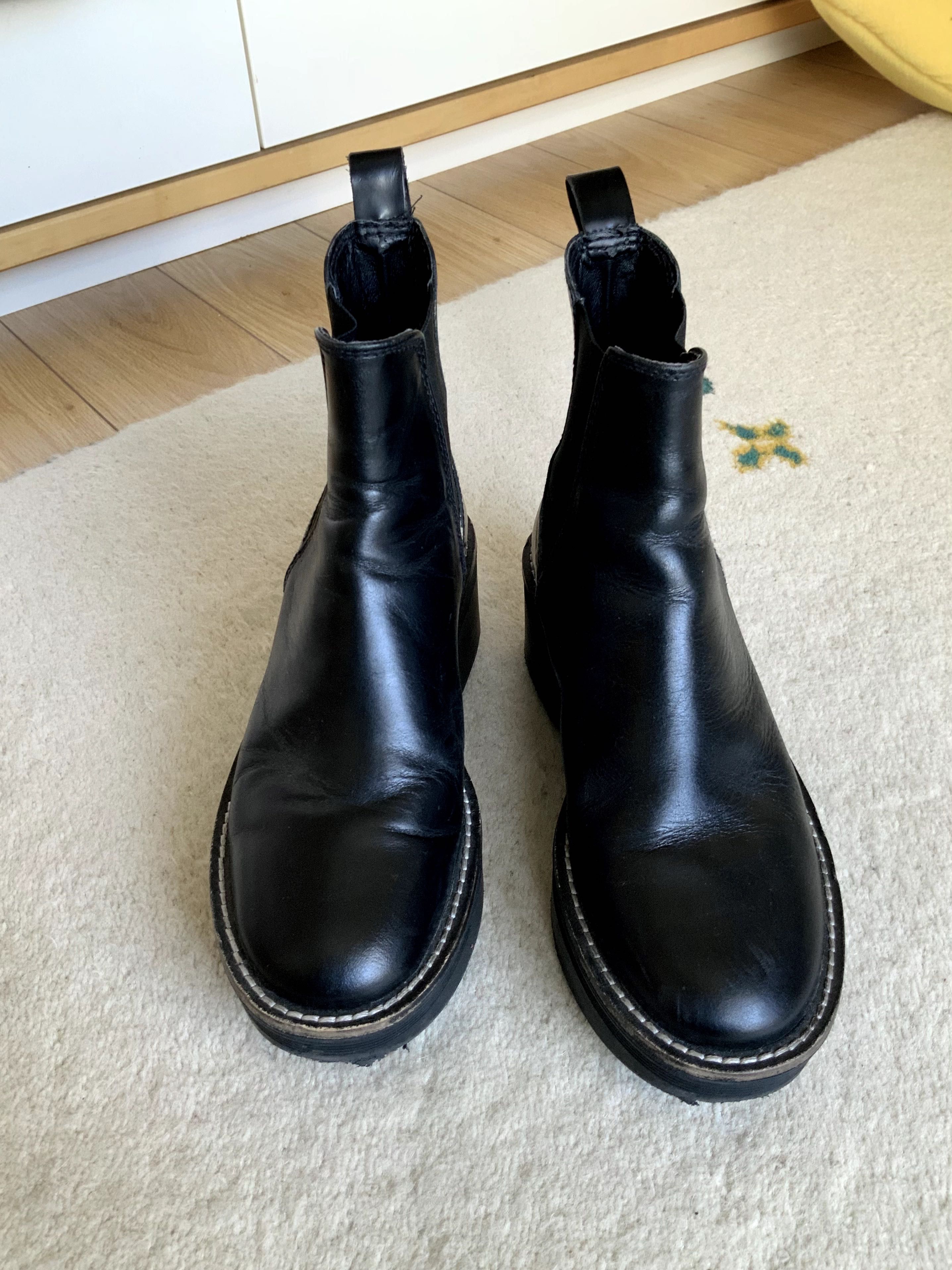 Botas pretas pele - ZARA (35)