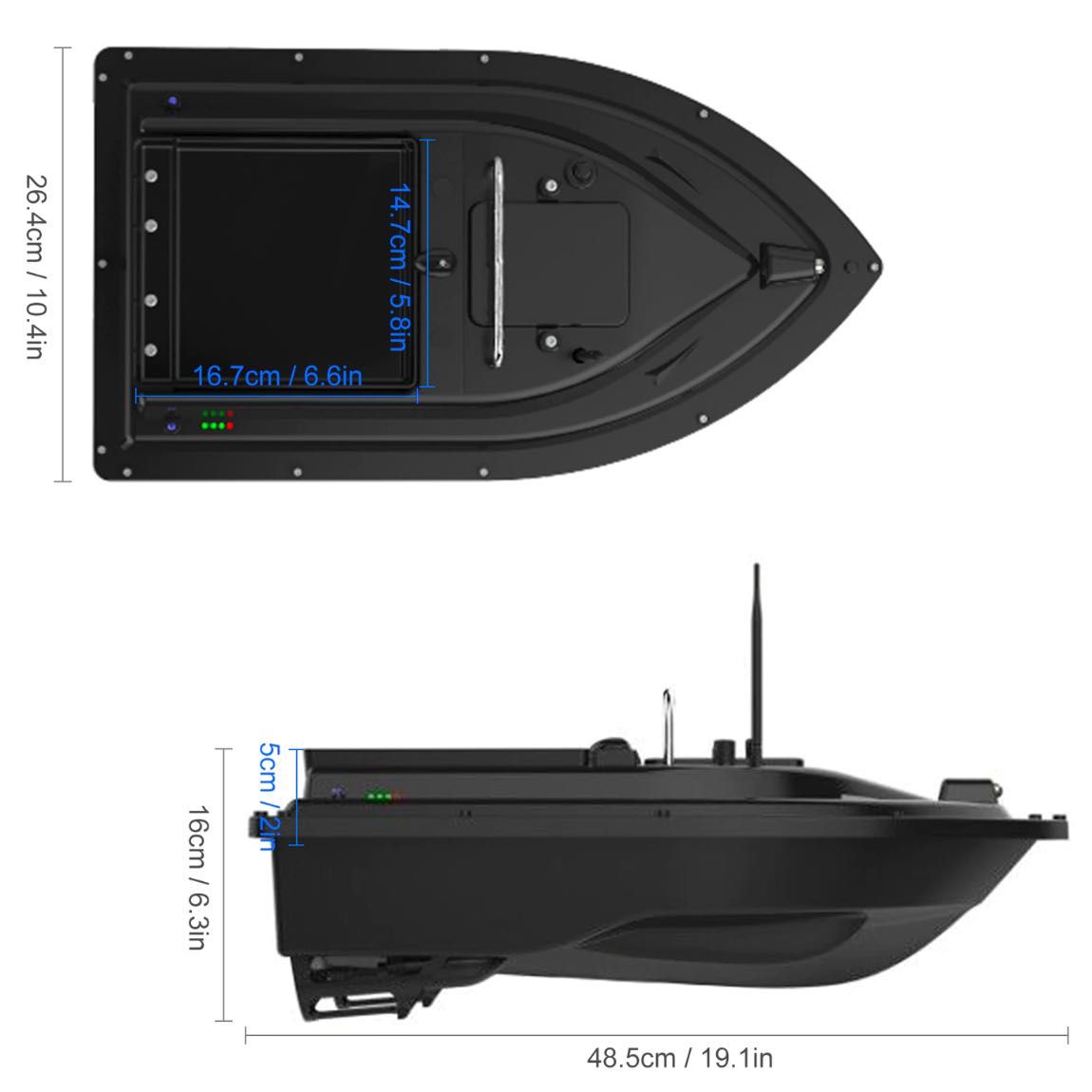 Łódka WĘDKARSKA Zanętowa 500m GPS z 3 pojemnikami lodka łódź