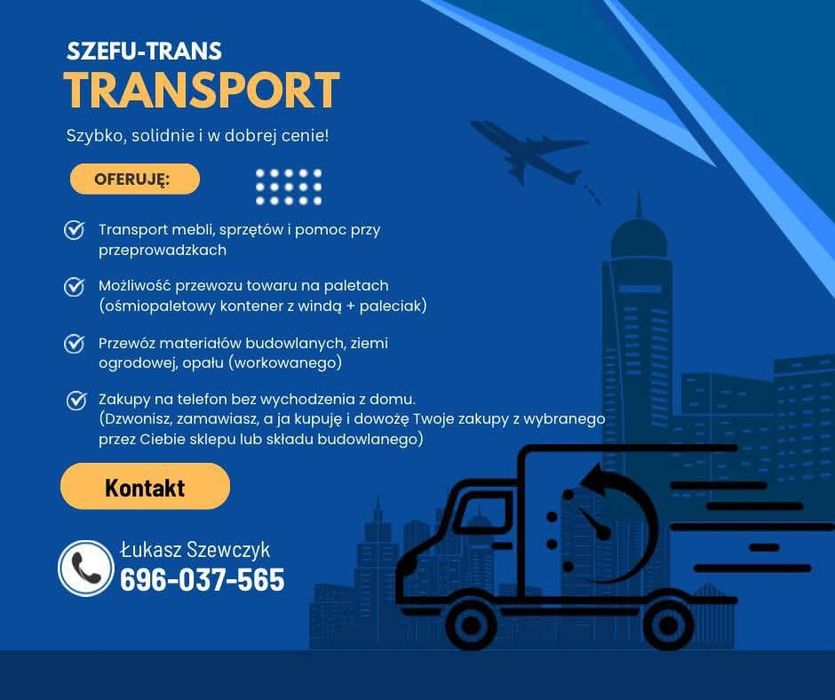 Transport towarowy, Przeprowadzki, Kontener z windą, Zakupy na telefon