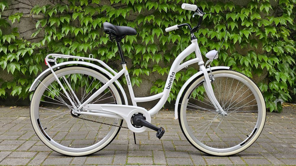 Nowy rower miejski Burghardt Bonita w kolorze białym, 28 calowe koła