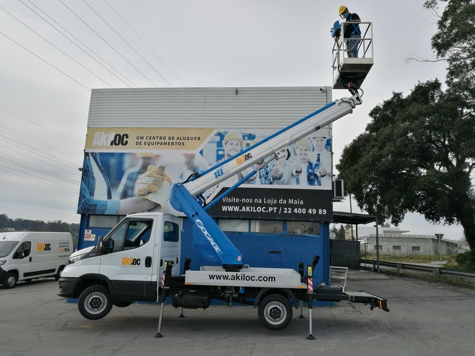 Aluguer plataforma cesta s/ veículo, altura até 18m, por dia desde
