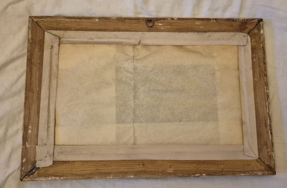 Stary zabytkowy przedwojenny obraz pejzaż na płótnie